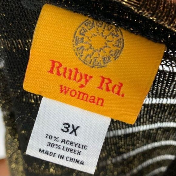 Ruby Road sweater 3X gold metallic dolman sleeve - Picture 7 of 8